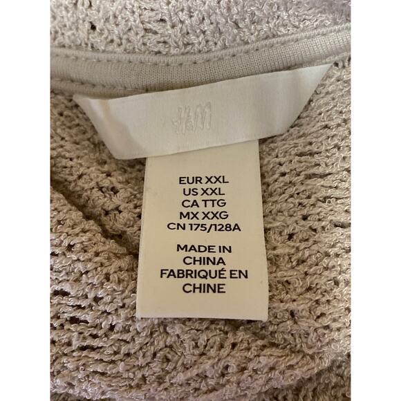 H&M Women's Cream Tan Crewneck Sleeveless Knit Sweater Coverup Tank Top Size XXL - Picture 4 of 5